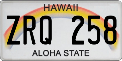 HI license plate ZRQ258