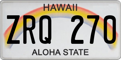 HI license plate ZRQ270