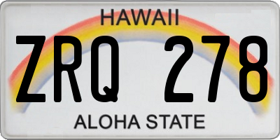 HI license plate ZRQ278