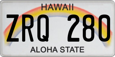 HI license plate ZRQ280