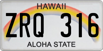 HI license plate ZRQ316
