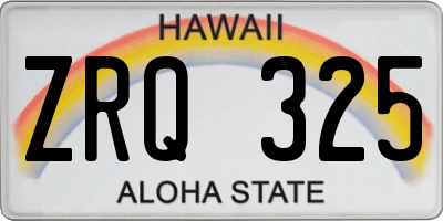 HI license plate ZRQ325