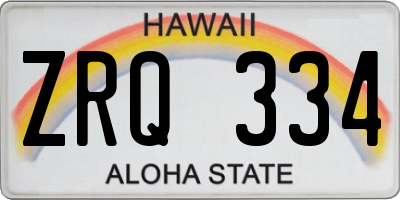 HI license plate ZRQ334
