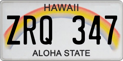 HI license plate ZRQ347