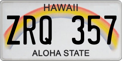 HI license plate ZRQ357