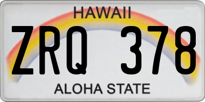 HI license plate ZRQ378