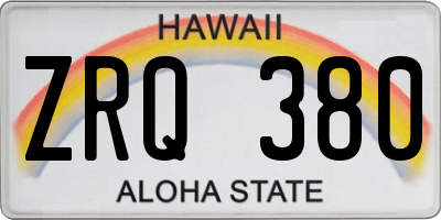 HI license plate ZRQ380