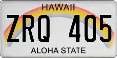 HI license plate ZRQ405