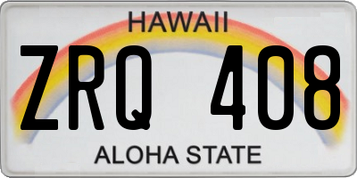 HI license plate ZRQ408