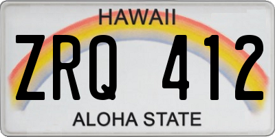 HI license plate ZRQ412