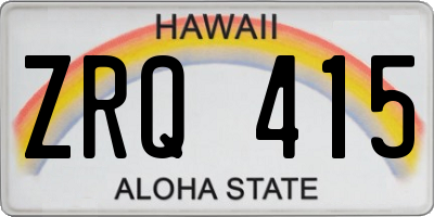 HI license plate ZRQ415