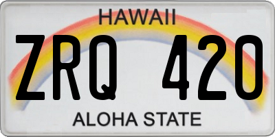 HI license plate ZRQ420