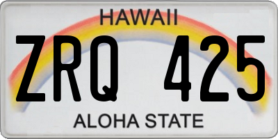 HI license plate ZRQ425