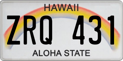 HI license plate ZRQ431