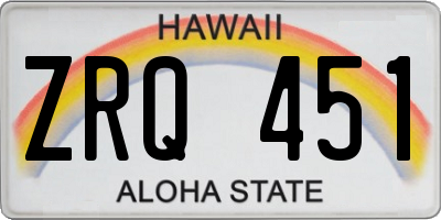 HI license plate ZRQ451