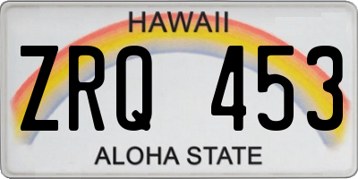 HI license plate ZRQ453