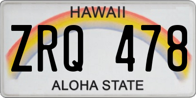 HI license plate ZRQ478
