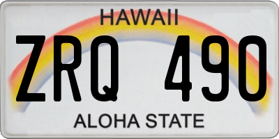 HI license plate ZRQ490