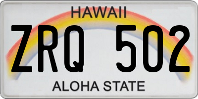 HI license plate ZRQ502
