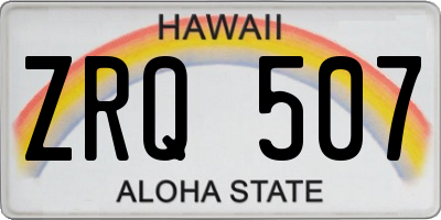 HI license plate ZRQ507
