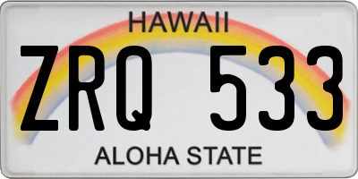 HI license plate ZRQ533