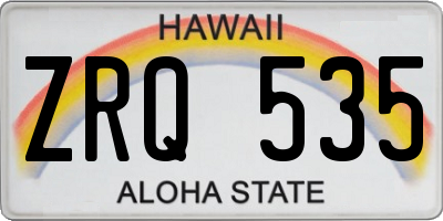 HI license plate ZRQ535