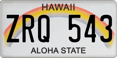 HI license plate ZRQ543