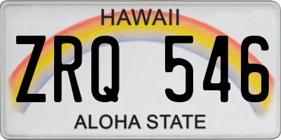 HI license plate ZRQ546