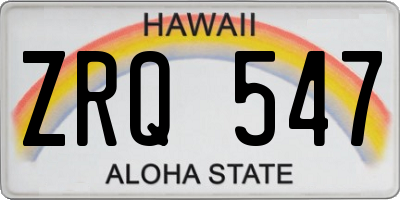 HI license plate ZRQ547