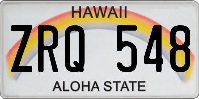 HI license plate ZRQ548