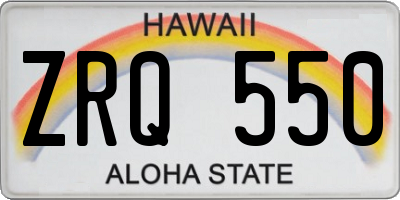 HI license plate ZRQ550