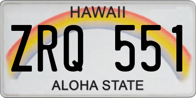 HI license plate ZRQ551