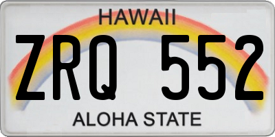 HI license plate ZRQ552