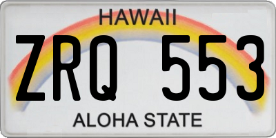 HI license plate ZRQ553