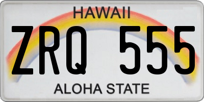 HI license plate ZRQ555