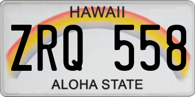 HI license plate ZRQ558