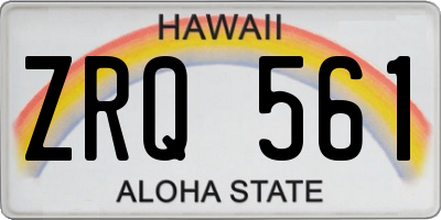 HI license plate ZRQ561