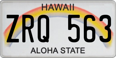 HI license plate ZRQ563