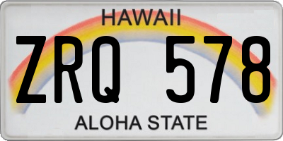 HI license plate ZRQ578