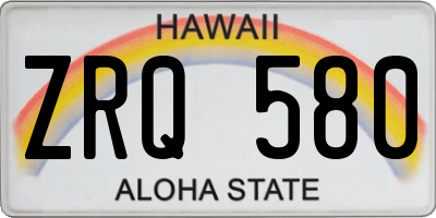 HI license plate ZRQ580