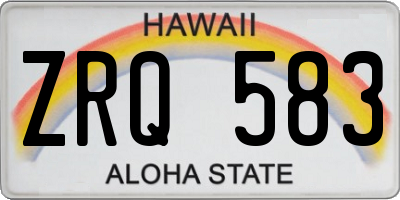 HI license plate ZRQ583