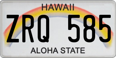 HI license plate ZRQ585