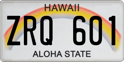 HI license plate ZRQ601