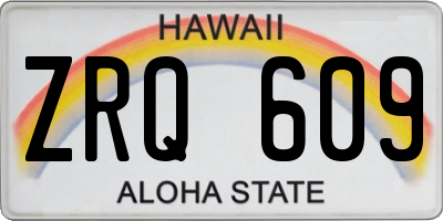 HI license plate ZRQ609