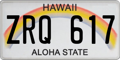 HI license plate ZRQ617