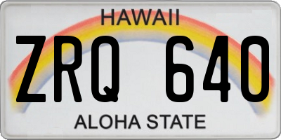HI license plate ZRQ640