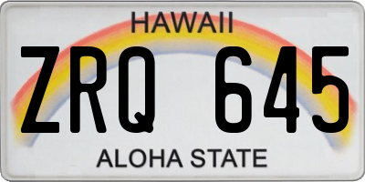 HI license plate ZRQ645