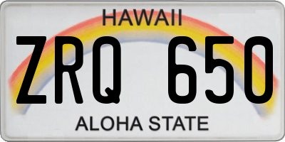 HI license plate ZRQ650