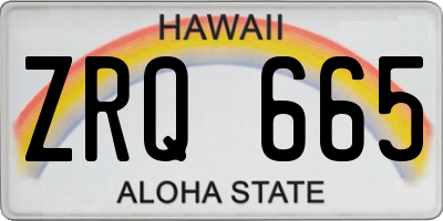 HI license plate ZRQ665