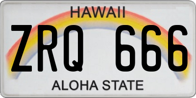 HI license plate ZRQ666